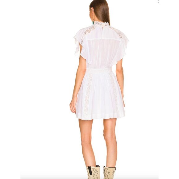 Isabel Marant Etoile Gisele White Lace Mini Dress - Size 8 - Picture 4 of 14